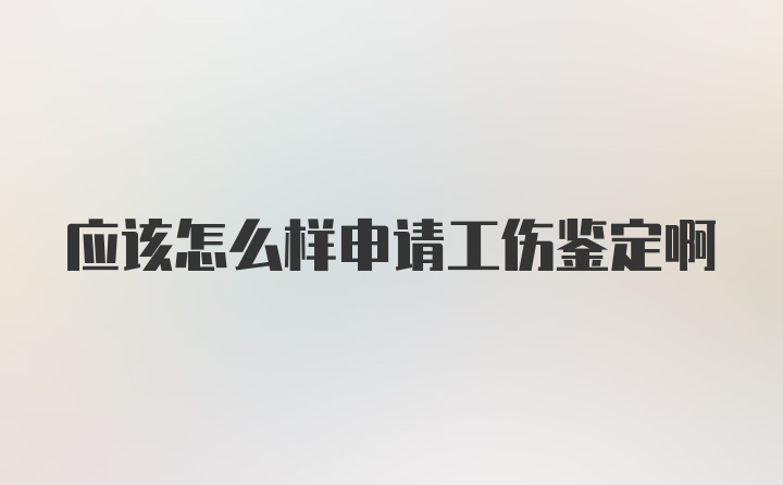 应该怎么样申请工伤鉴定啊