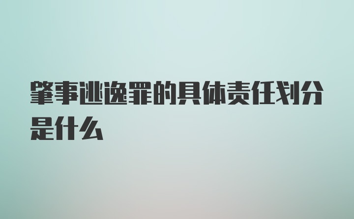 肇事逃逸罪的具体责任划分是什么