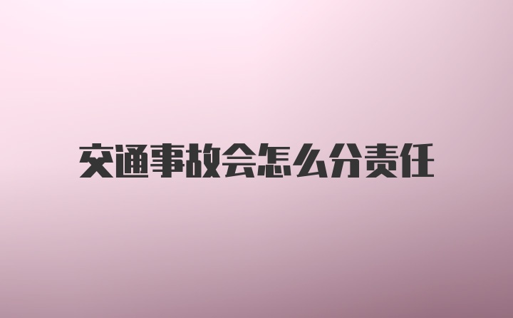 交通事故会怎么分责任