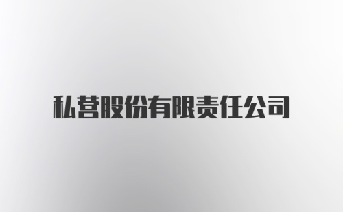 私营股份有限责任公司