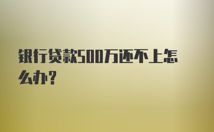 银行贷款500万还不上怎么办？