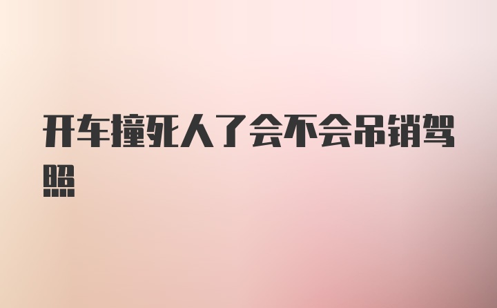 开车撞死人了会不会吊销驾照