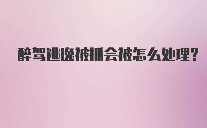 醉驾逃逸被抓会被怎么处理？