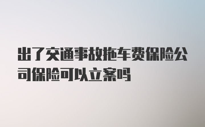 出了交通事故拖车费保险公司保险可以立案吗