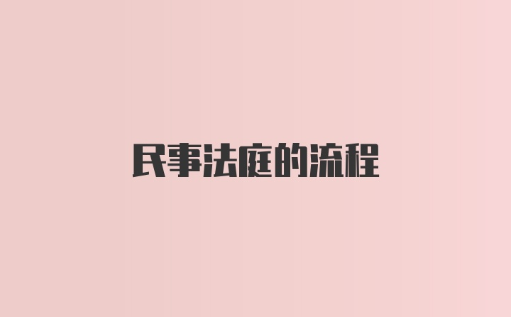 民事法庭的流程