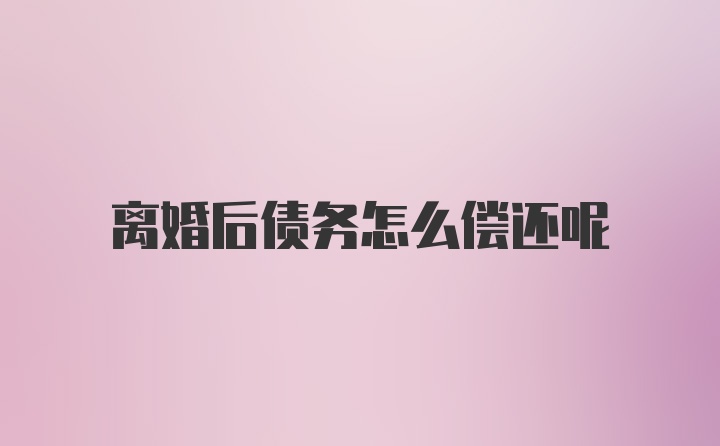 离婚后债务怎么偿还呢