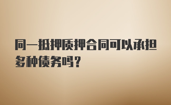 同一抵押质押合同可以承担多种债务吗？