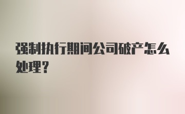 强制执行期间公司破产怎么处理？