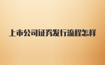 上市公司证券发行流程怎样