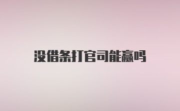 没借条打官司能赢吗