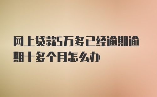 网上贷款5万多已经逾期逾期十多个月怎么办