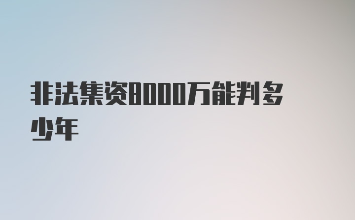 非法集资8000万能判多少年