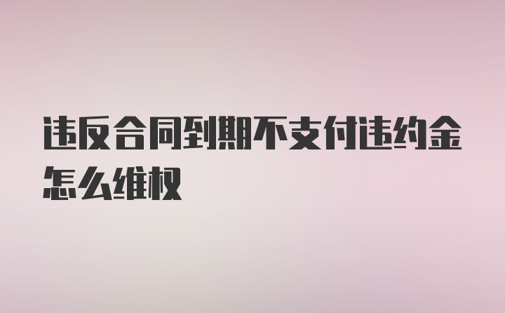 违反合同到期不支付违约金怎么维权