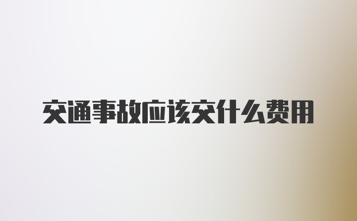 交通事故应该交什么费用