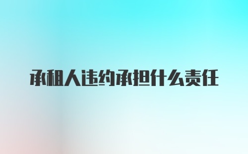 承租人违约承担什么责任