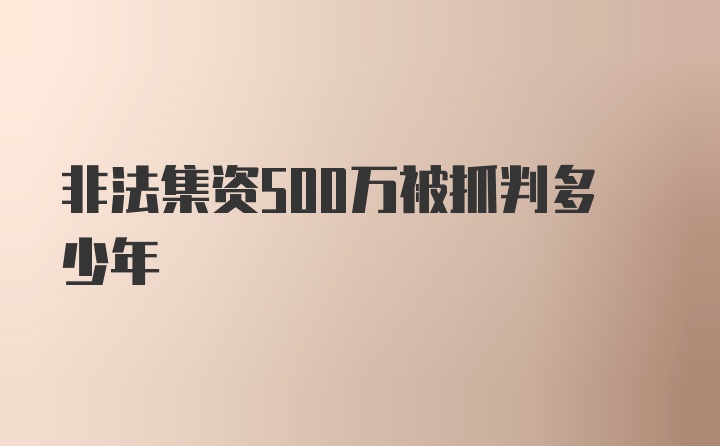 非法集资500万被抓判多少年