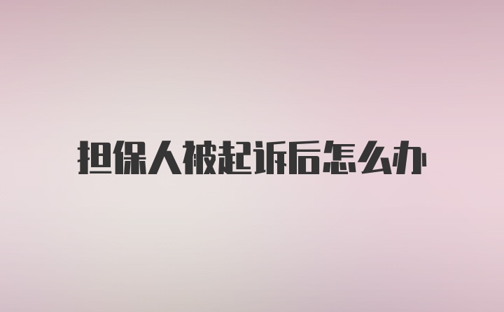 担保人被起诉后怎么办