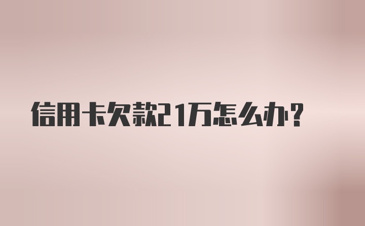 信用卡欠款21万怎么办？