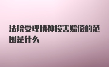 法院受理精神损害赔偿的范围是什么