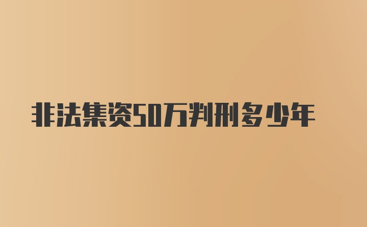 非法集资50万判刑多少年