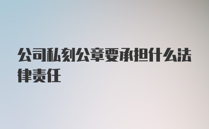 公司私刻公章要承担什么法律责任