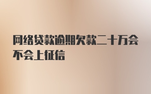 网络贷款逾期欠款二十万会不会上征信