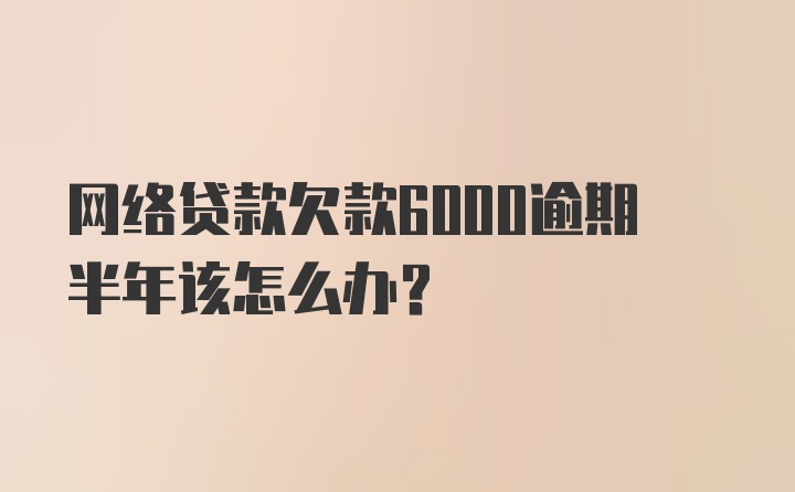 网络贷款欠款6000逾期半年该怎么办？