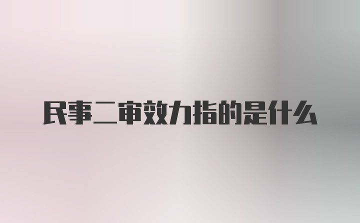 民事二审效力指的是什么