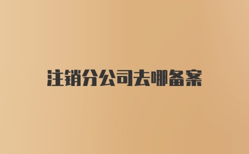 注销分公司去哪备案