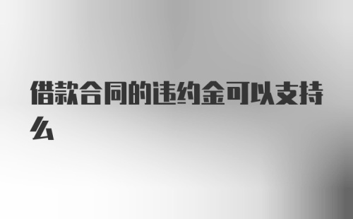 借款合同的违约金可以支持么