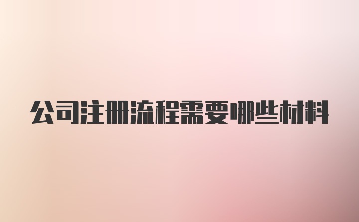 公司注册流程需要哪些材料