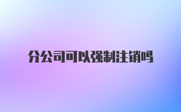 分公司可以强制注销吗