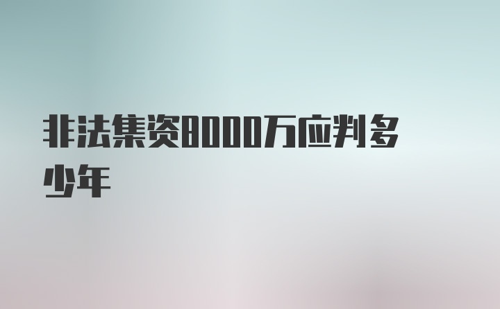 非法集资8000万应判多少年