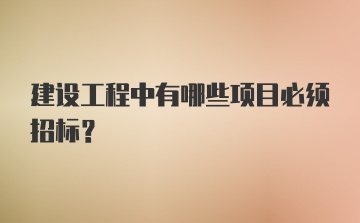 建设工程中有哪些项目必须招标?