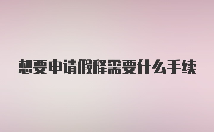 想要申请假释需要什么手续