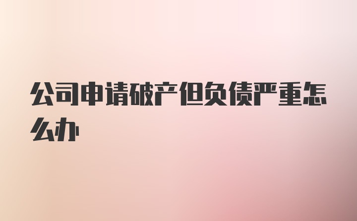 公司申请破产但负债严重怎么办