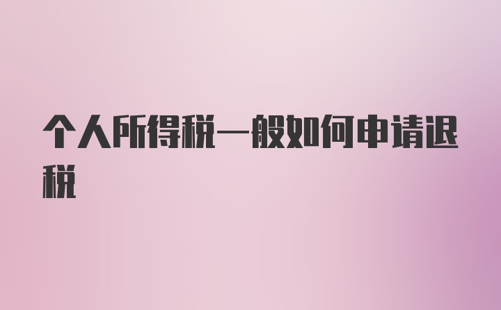 个人所得税一般如何申请退税