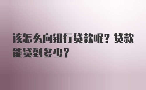 该怎么向银行贷款呢？贷款能贷到多少？