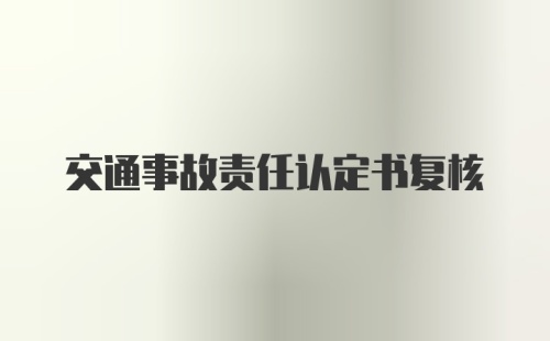 交通事故责任认定书复核