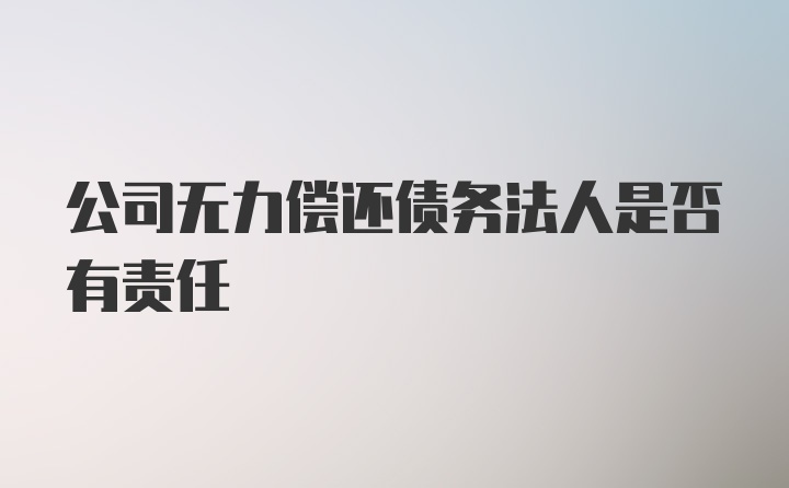 公司无力偿还债务法人是否有责任