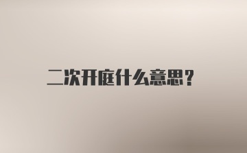 二次开庭什么意思？