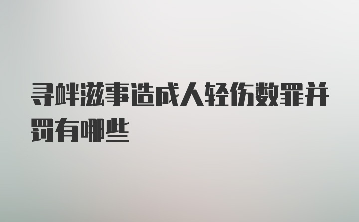 寻衅滋事造成人轻伤数罪并罚有哪些