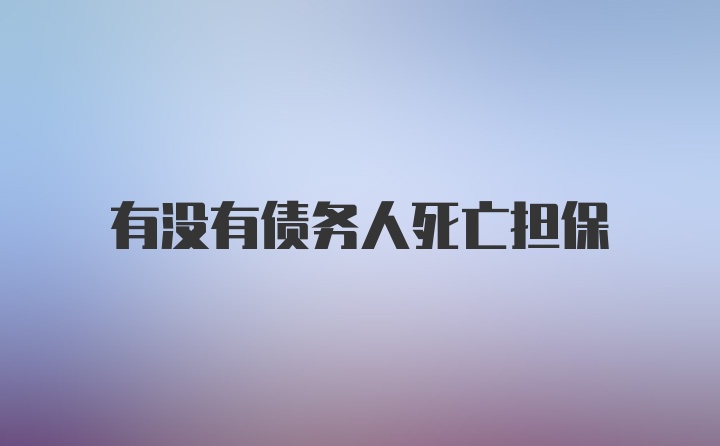 有没有债务人死亡担保