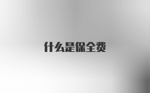 什么是保全费