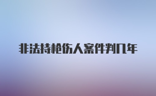 非法持枪伤人案件判几年