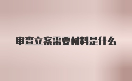 审查立案需要材料是什么