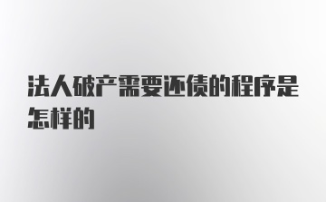 法人破产需要还债的程序是怎样的