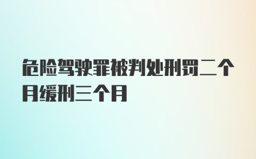 危险驾驶罪被判处刑罚二个月缓刑三个月