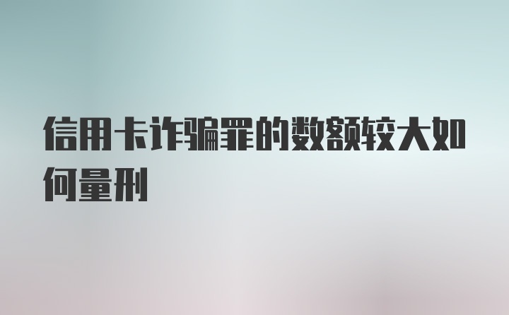 信用卡诈骗罪的数额较大如何量刑