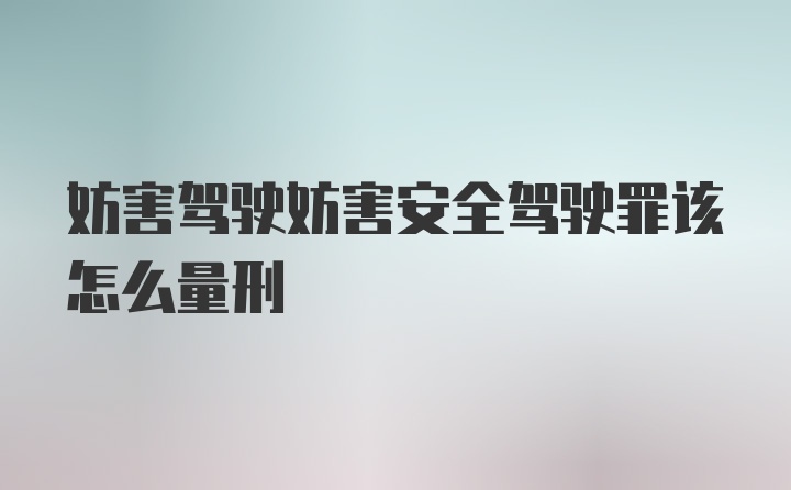 妨害驾驶妨害安全驾驶罪该怎么量刑